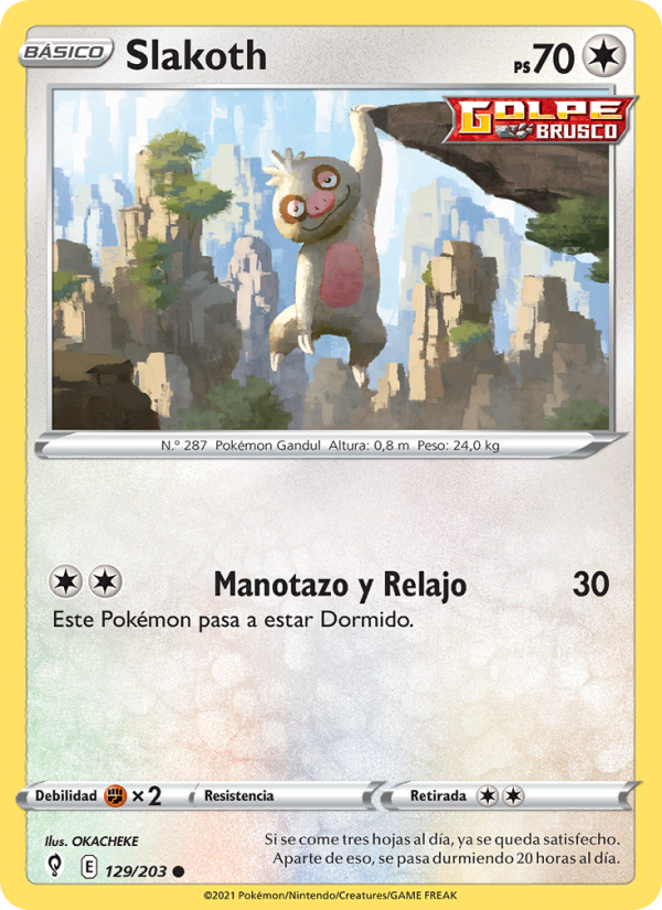 Slakoth 129 — Cielos Evolutivos (Spanish Pokémon TCG card)