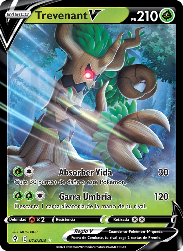 Trevenant V 13 — Cielos Evolutivos (Spanish Pokémon TCG card)