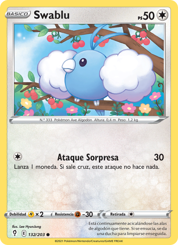 Swablu 132 — Cielos Evolutivos (Spanish Pokémon TCG card)