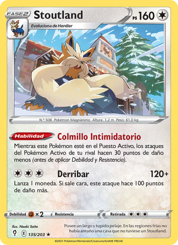 Stoutland 135 — Cielos Evolutivos (Spanish Pokémon TCG card)