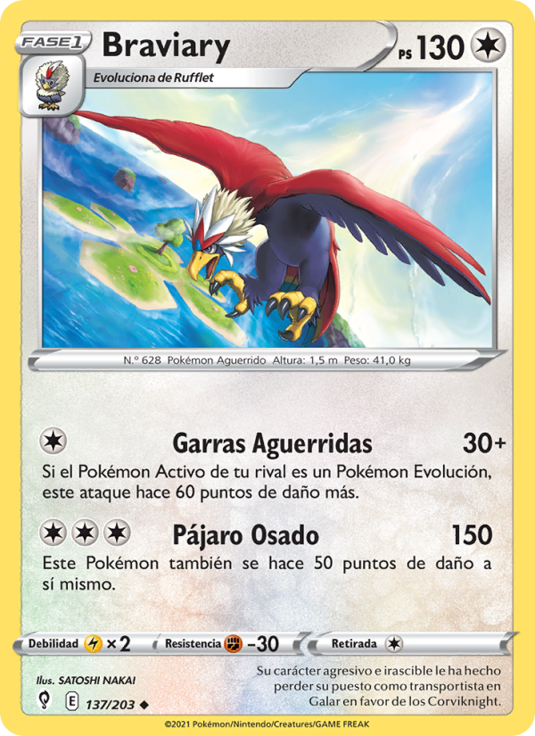 Braviary 137 — Cielos Evolutivos (Spanish Pokémon TCG card)
