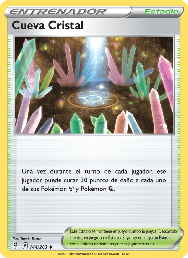 Cueva Cristal 144 — Cielos Evolutivos (Spanish Pokémon TCG card)