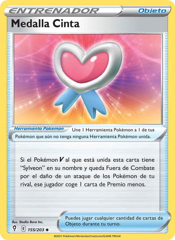 Medalla Cinta 155 — Cielos Evolutivos (Spanish Pokémon TCG card)