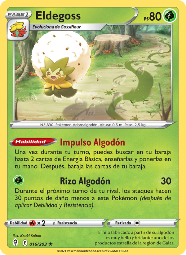 Eldegoss 16 — Cielos Evolutivos (Spanish Pokémon TCG card)