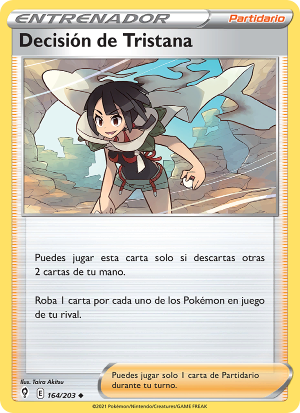 Decisión de Tristana 164 — Cielos Evolutivos (Spanish Pokémon TCG card)