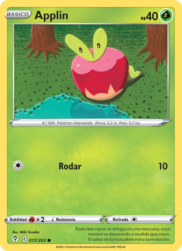 Applin 17 — Cielos Evolutivos (Spanish Pokémon TCG card)