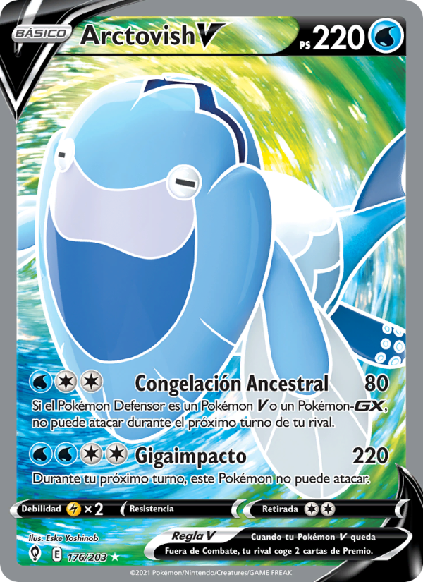 Arctovish V 176 — Cielos Evolutivos (Spanish Pokémon TCG card)
