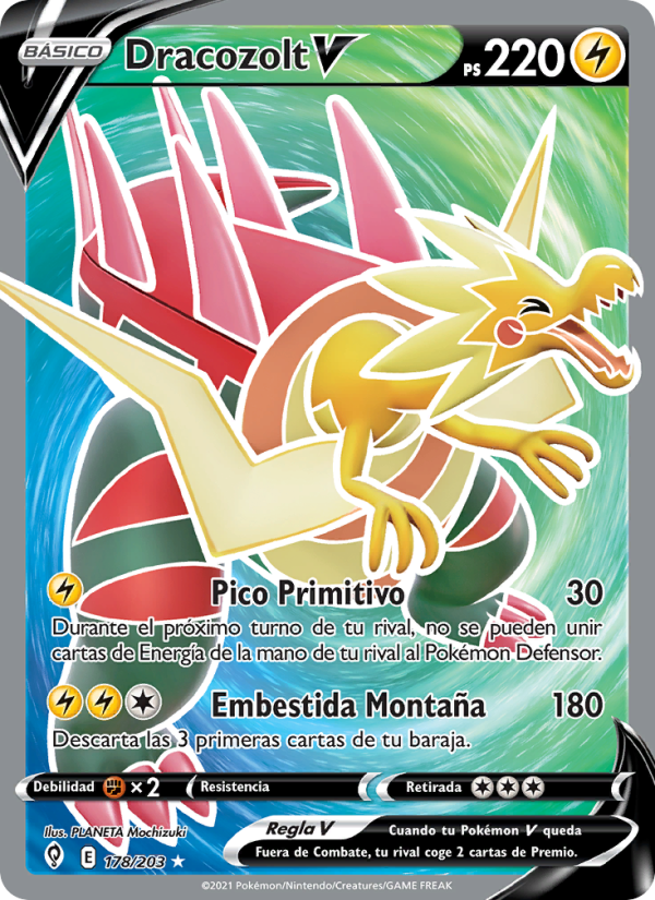 Dracozolt V 178 — Cielos Evolutivos (Spanish Pokémon TCG card)