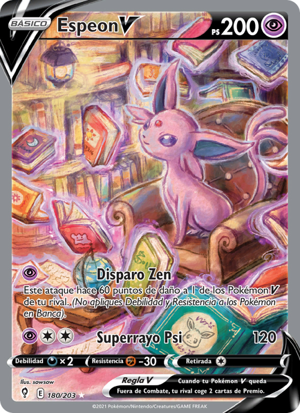 Espeon V 180 — Cielos Evolutivos (Spanish Pokémon TCG card)