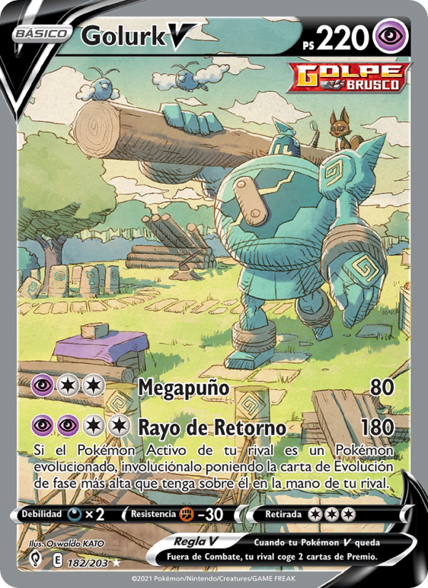 Golurk V 182 — Cielos Evolutivos (Spanish Pokémon TCG card)