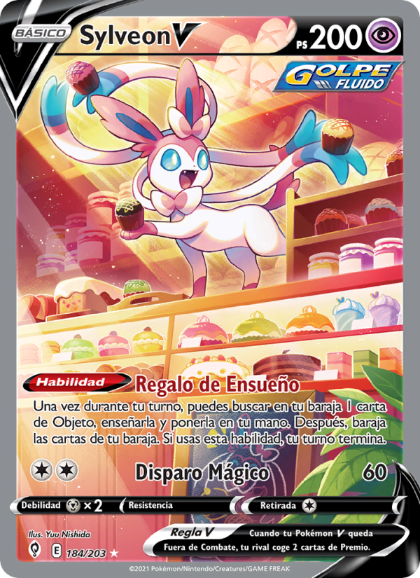 Sylveon V 184 — Cielos Evolutivos (Spanish Pokémon TCG card)