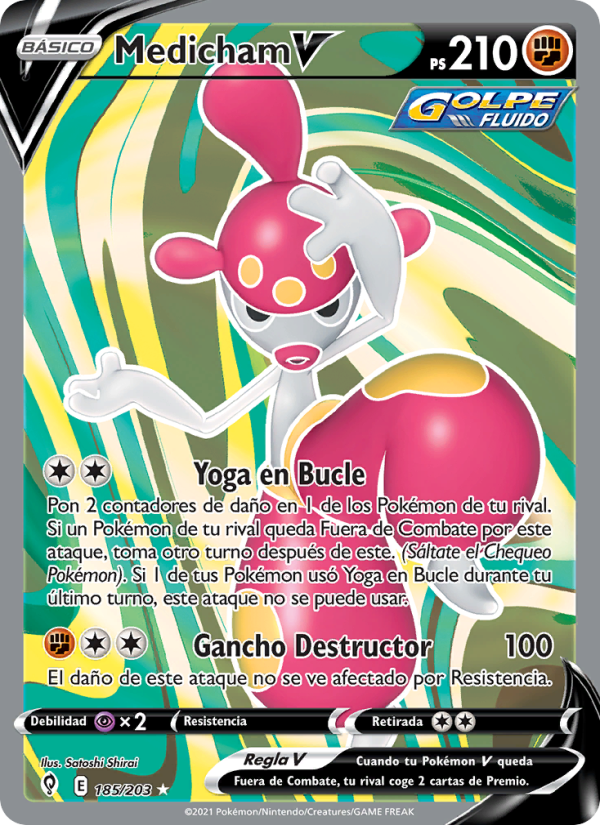 Medicham V 185 — Cielos Evolutivos (Spanish Pokémon TCG card)