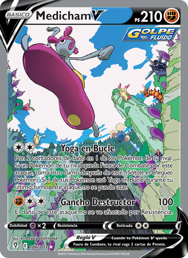 Medicham V 186 — Cielos Evolutivos (Spanish Pokémon TCG card)