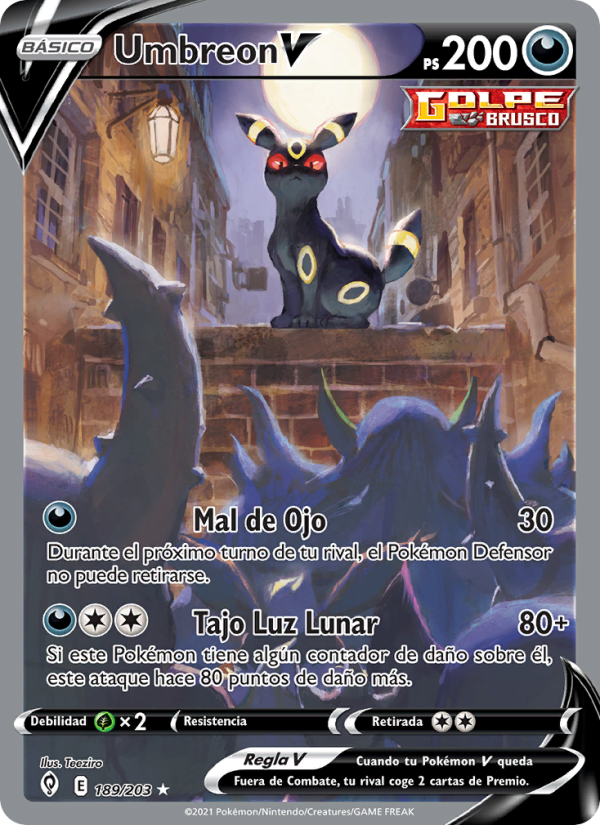 Umbreon V 189 — Cielos Evolutivos (Spanish Pokémon TCG card)