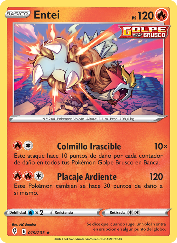 Entei 19 — Cielos Evolutivos (Spanish Pokémon TCG card)
