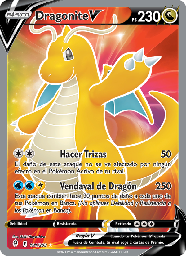 Dragonite V 191 — Cielos Evolutivos (Spanish Pokémon TCG card)