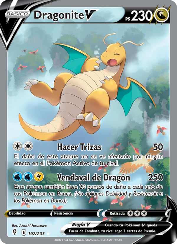 Dragonite V 192 — Cielos Evolutivos (Spanish Pokémon TCG card)