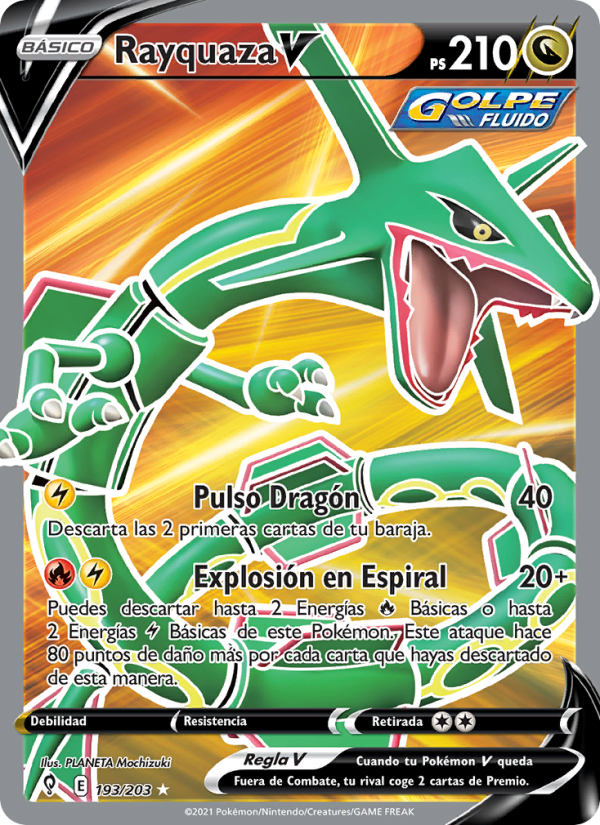 Rayquaza V 193 — Cielos Evolutivos (Spanish Pokémon TCG card)
