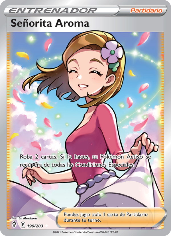 Señorita Aroma 199 — Cielos Evolutivos (Spanish Pokémon TCG card)