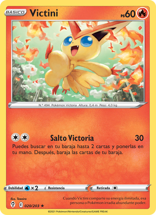 Victini 20 — Cielos Evolutivos (Spanish Pokémon TCG card)