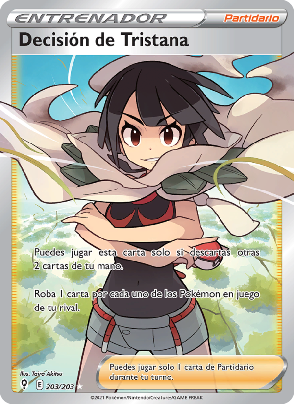 Decisión de Tristana 203 — Cielos Evolutivos (Spanish Pokémon TCG card)