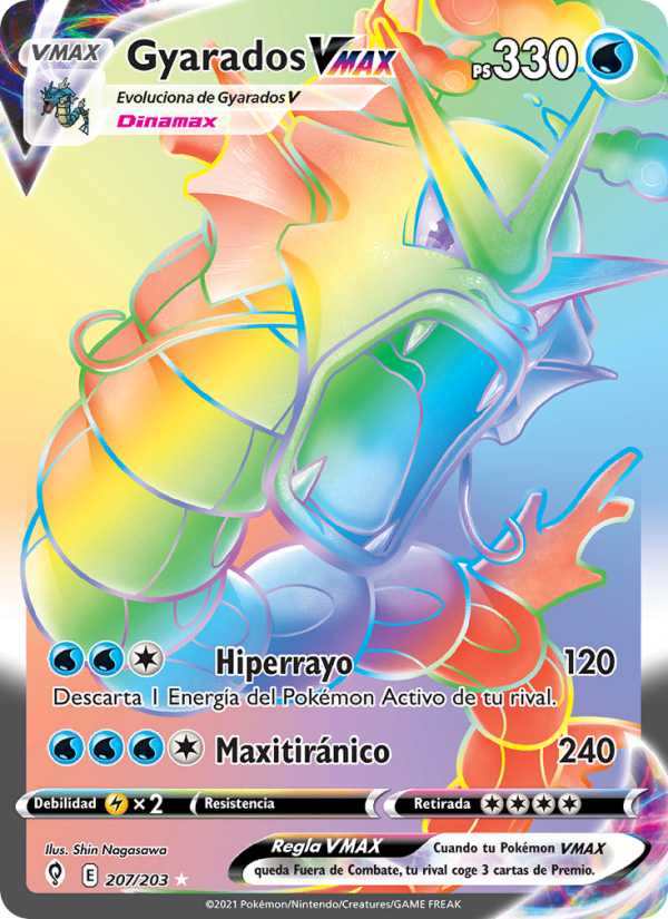 Gyarados VMAX 207 — Cielos Evolutivos (Spanish Pokémon TCG card)
