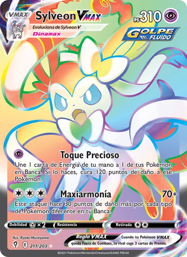 Sylveon VMAX 211 — Cielos Evolutivos (Spanish Pokémon TCG card)