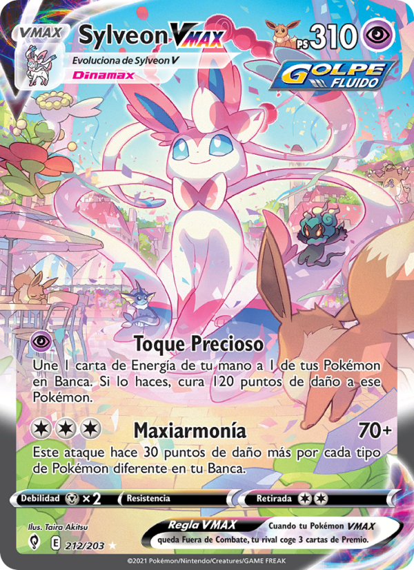 Sylveon VMAX 212 — Cielos Evolutivos (Spanish Pokémon TCG card)