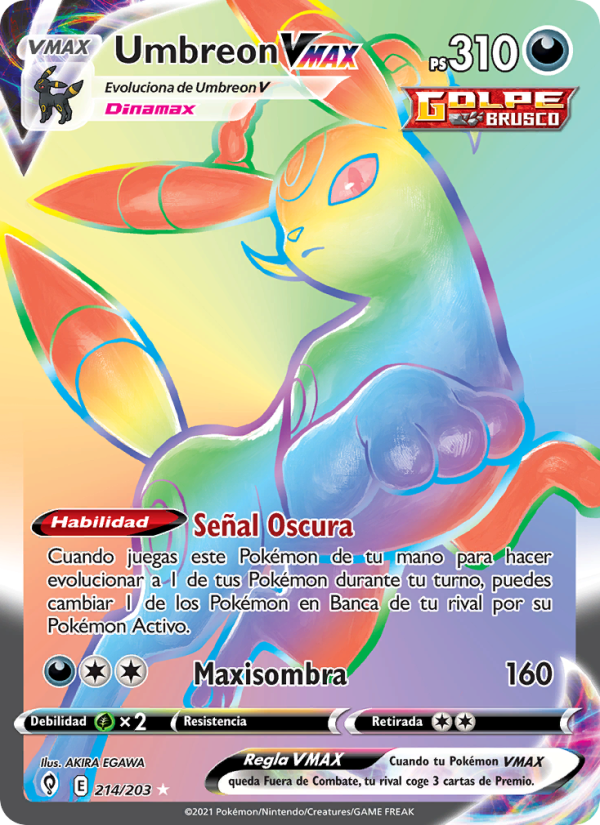Umbreon VMAX 214 — Cielos Evolutivos (Spanish Pokémon TCG card)