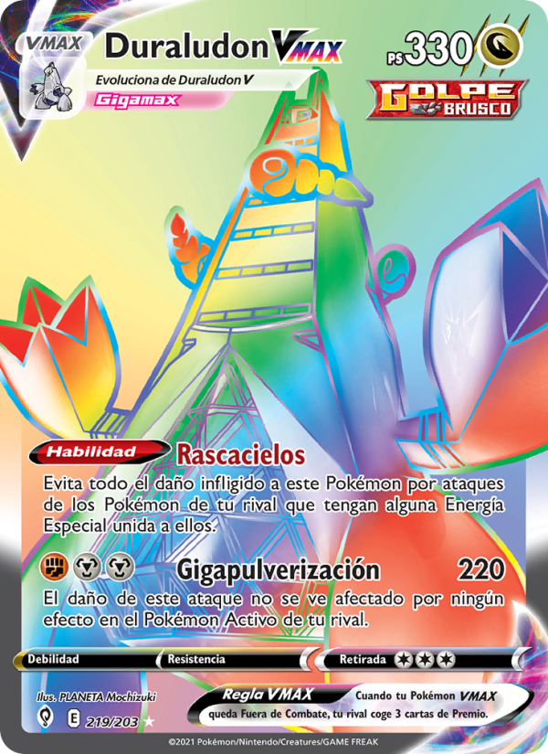 Duraludon VMAX 219 — Cielos Evolutivos (Spanish Pokémon TCG card)