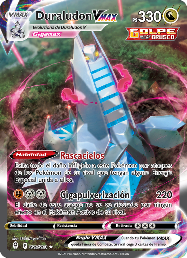 Duraludon VMAX 220 — Cielos Evolutivos (Spanish Pokémon TCG card)