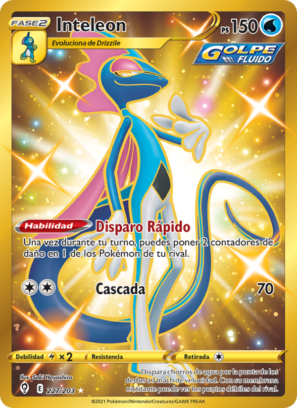 Inteleon 227 — Cielos Evolutivos (Spanish Pokémon TCG card)