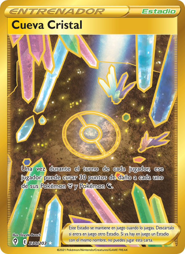 Cueva Cristal 230 — Cielos Evolutivos (Spanish Pokémon TCG card)