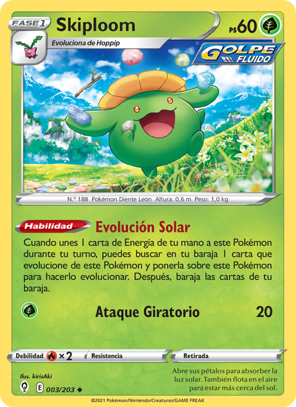 Skiploom 3 — Cielos Evolutivos (Spanish Pokémon TCG card)