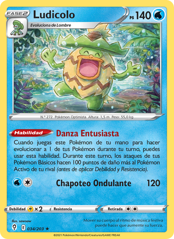 Ludicolo 34 — Cielos Evolutivos (Spanish Pokémon TCG card)