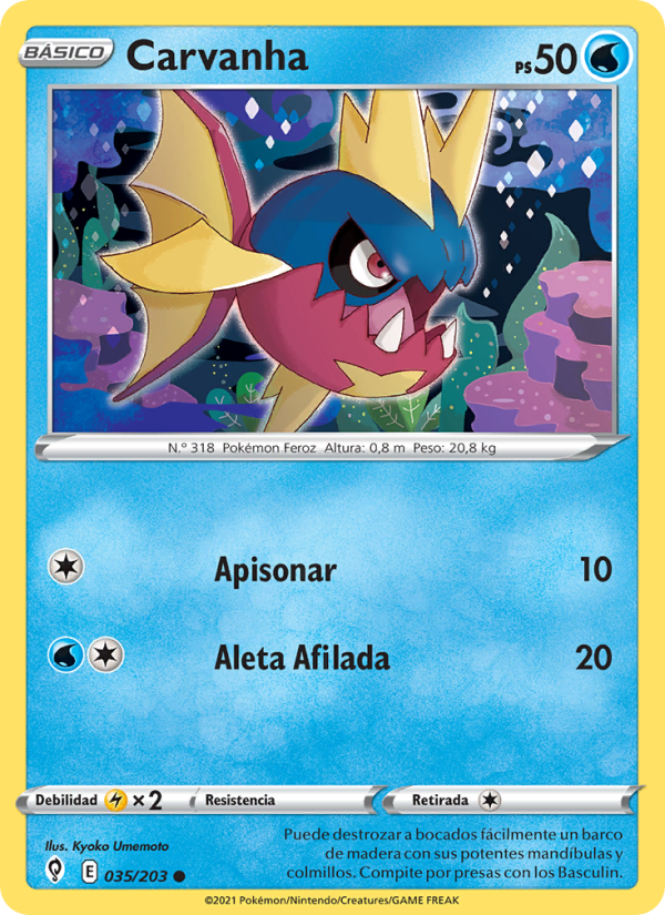 Carvanha 35 — Cielos Evolutivos (Spanish Pokémon TCG card)