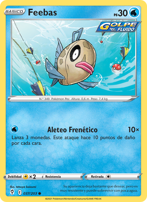Feebas 37 — Cielos Evolutivos (Spanish Pokémon TCG card)