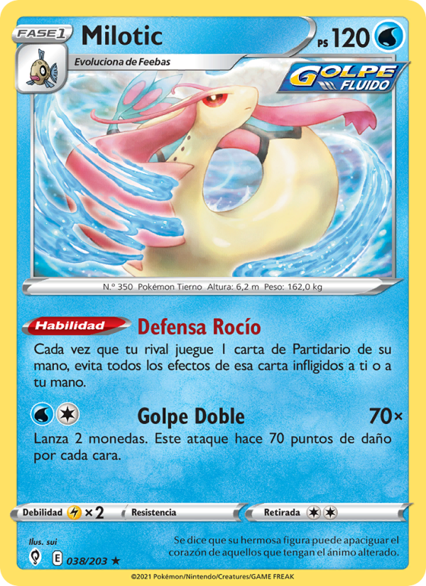 Milotic 38 — Cielos Evolutivos (Spanish Pokémon TCG card)