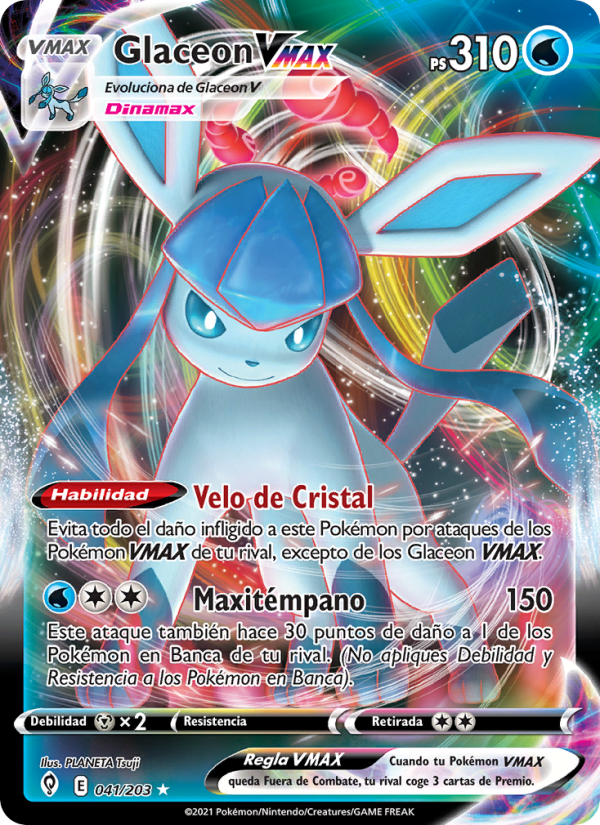 Glaceon VMAX 41 — Cielos Evolutivos (Spanish Pokémon TCG card)