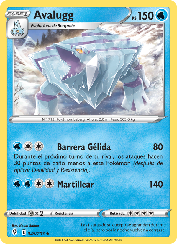 Avalugg 45 — Cielos Evolutivos (Spanish Pokémon TCG card)
