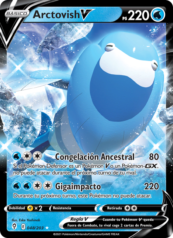 Arctovish V 48 — Cielos Evolutivos (Spanish Pokémon TCG card)
