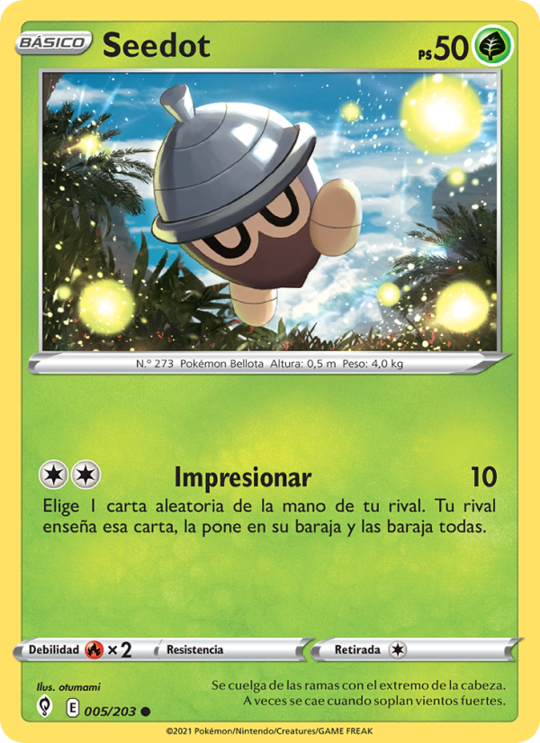 Seedot 5 — Cielos Evolutivos (Spanish Pokémon TCG card)
