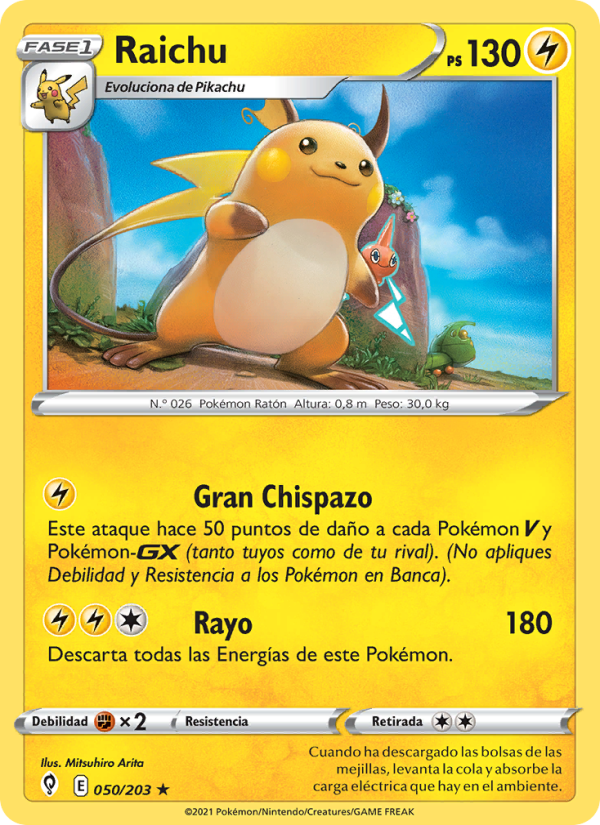 Raichu 50 — Cielos Evolutivos (Spanish Pokémon TCG card)