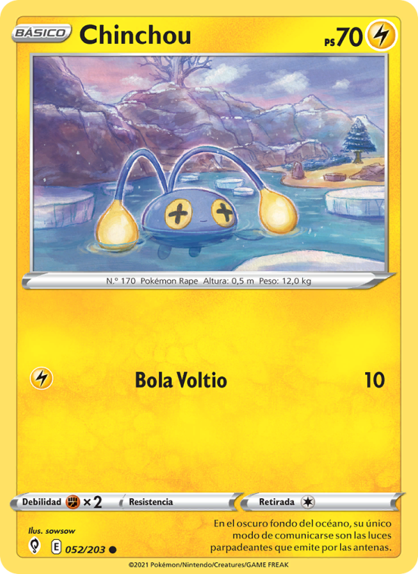 Chinchou 52 — Cielos Evolutivos (Spanish Pokémon TCG card)