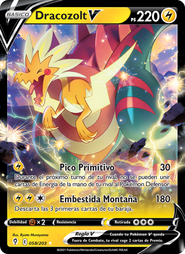 Dracozolt V 58 — Cielos Evolutivos (Spanish Pokémon TCG card)