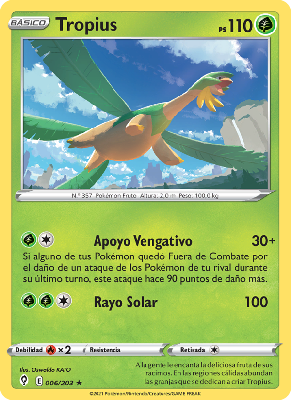 Tropius 6 — Cielos Evolutivos (Spanish Pokémon TCG card)