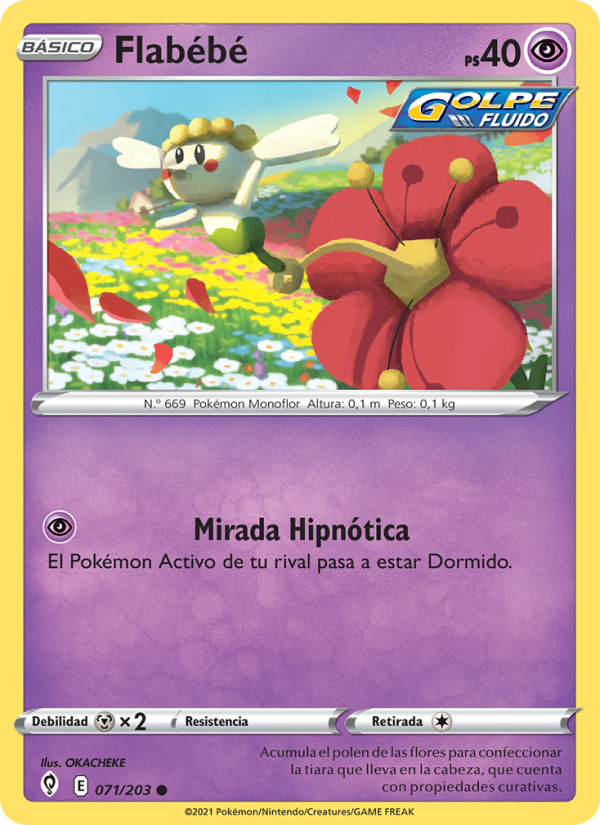 Flabébé 71 — Cielos Evolutivos (Spanish Pokémon TCG card)