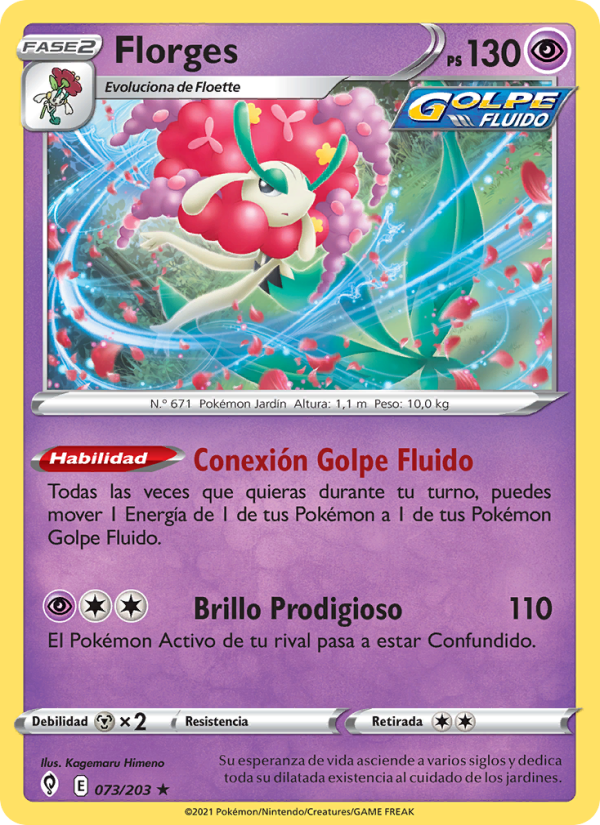 Florges 73 — Cielos Evolutivos (Spanish Pokémon TCG card)