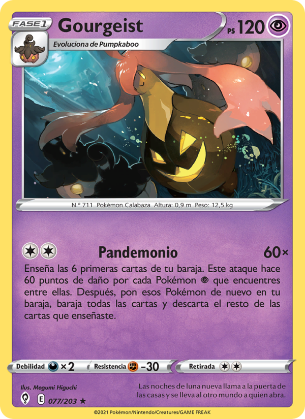 Gourgeist 77 — Cielos Evolutivos (Spanish Pokémon TCG card)