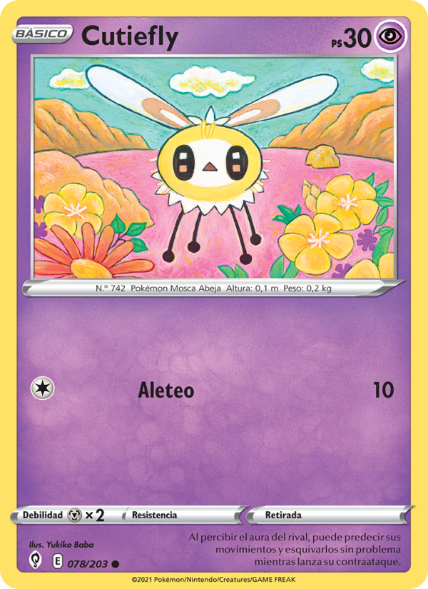 Cutiefly 78 — Cielos Evolutivos (Spanish Pokémon TCG card)